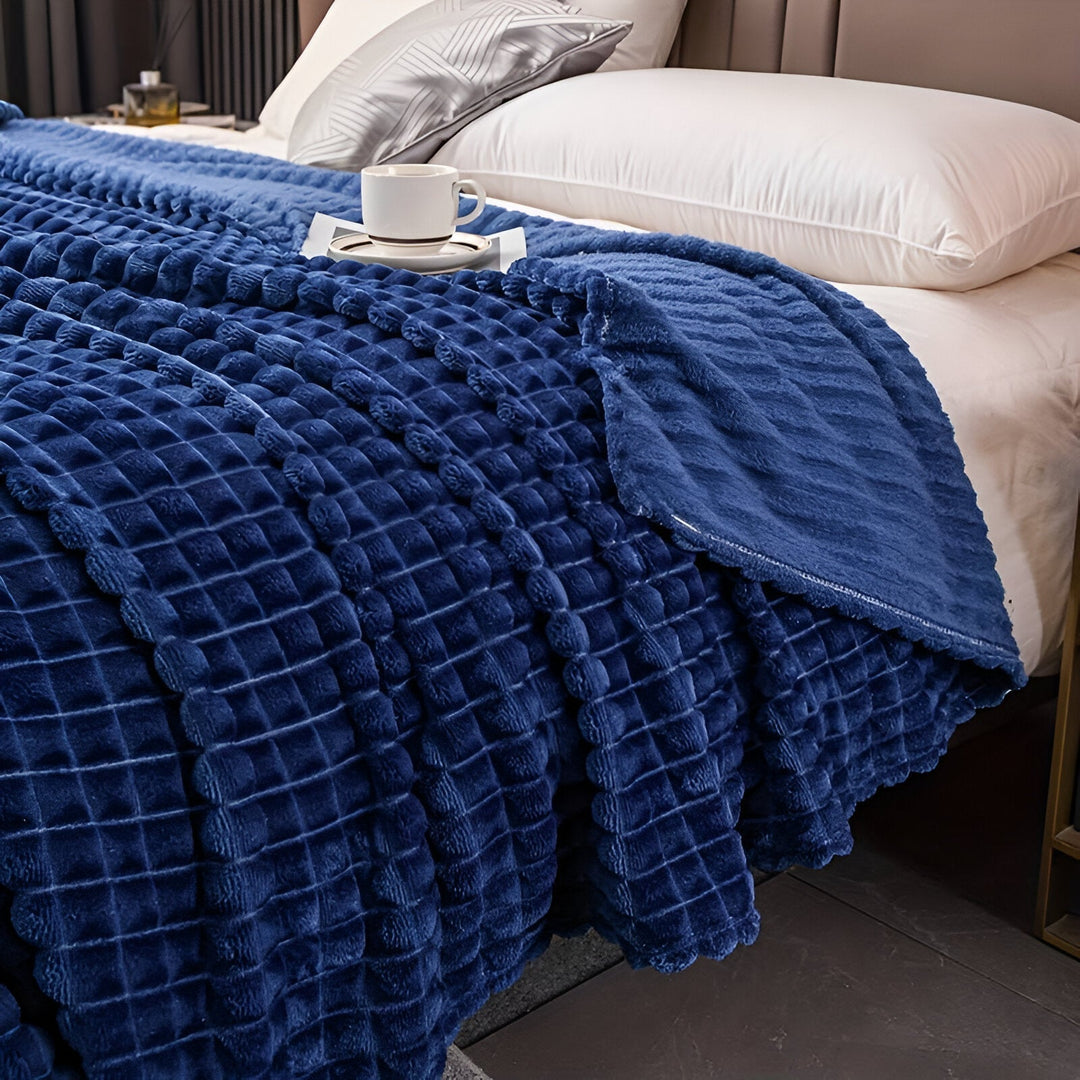 Stornfield | EliteWave Plaid - Ultra-soft Coral Structured Fleece Throw