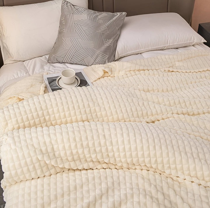 Stornfield | EliteWave Plaid - Ultra-soft Coral Structured Fleece Throw