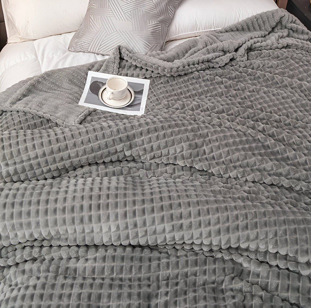 Stornfield | EliteWave Plaid - Ultra-soft Coral Structured Fleece Throw