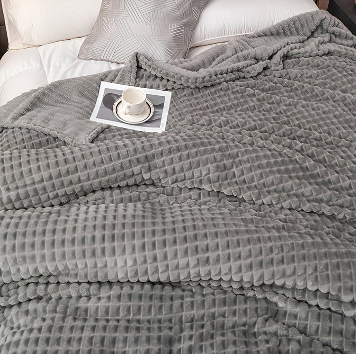 Stornfield | EliteWave Plaid - Ultra-soft Coral Structured Fleece Throw