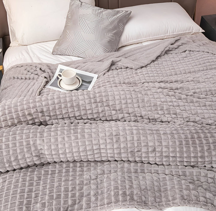 Stornfield | EliteWave Plaid - Ultra-soft Coral Structured Fleece Throw