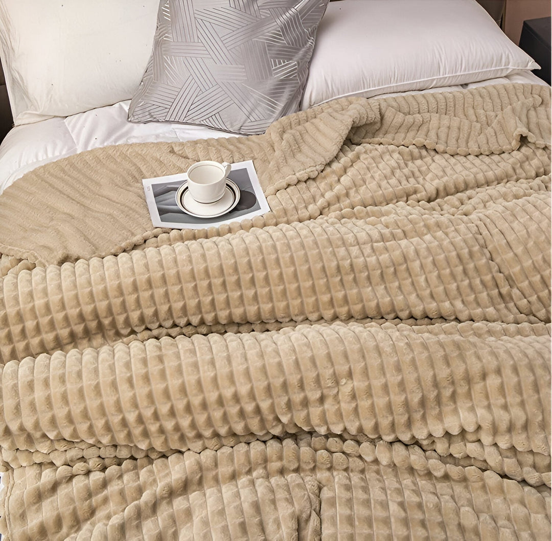 Stornfield | EliteWave Plaid - Ultra-soft Coral Structured Fleece Throw