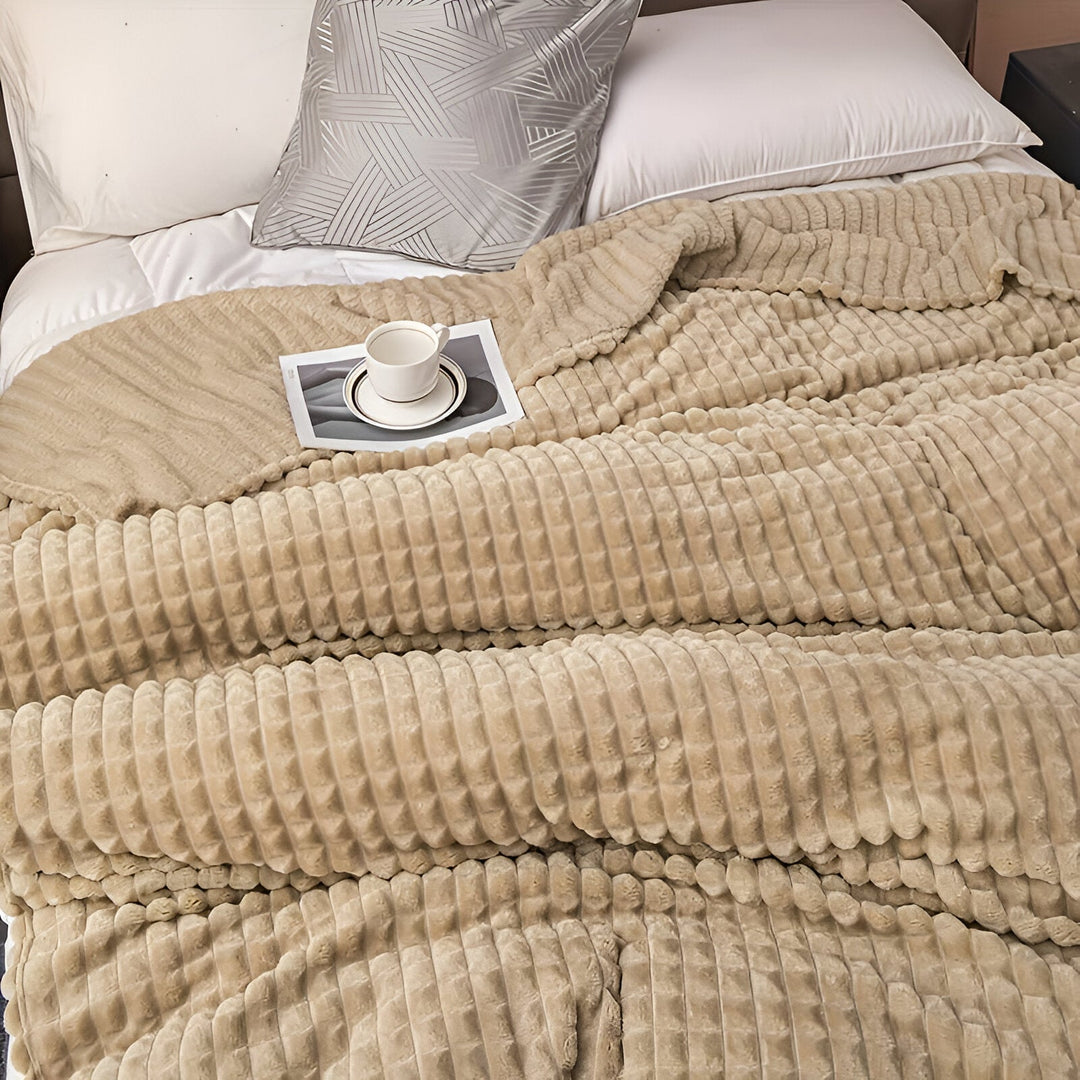 Stornfield | EliteWave Plaid - Ultra-soft Coral Structured Fleece Throw