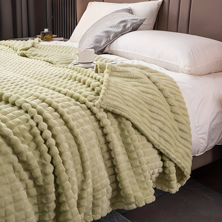 Stornfield | EliteWave Plaid - Ultra-soft Coral Structured Fleece Throw