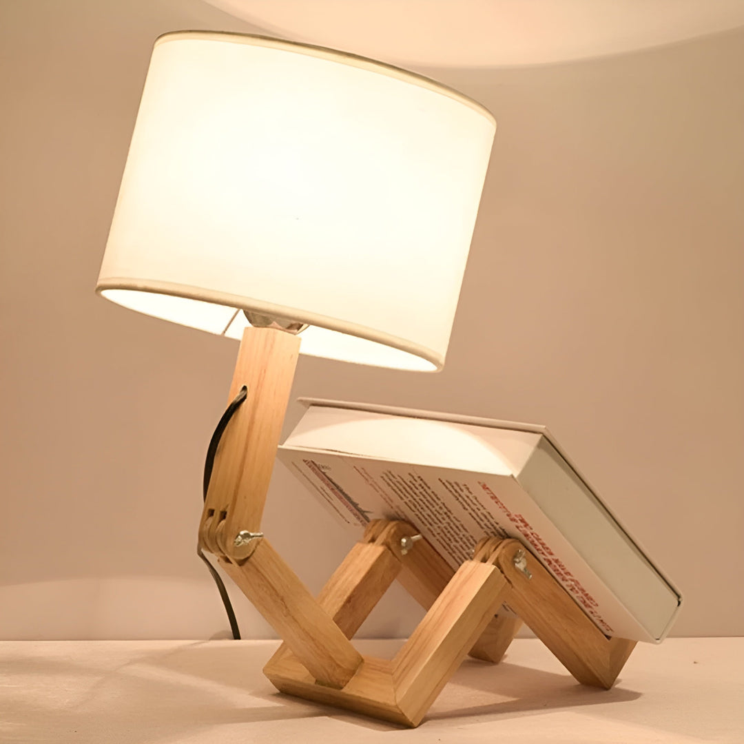 Flexible Robot Desk Lamp Made of Solid Wood – LumoBot | Stornfield