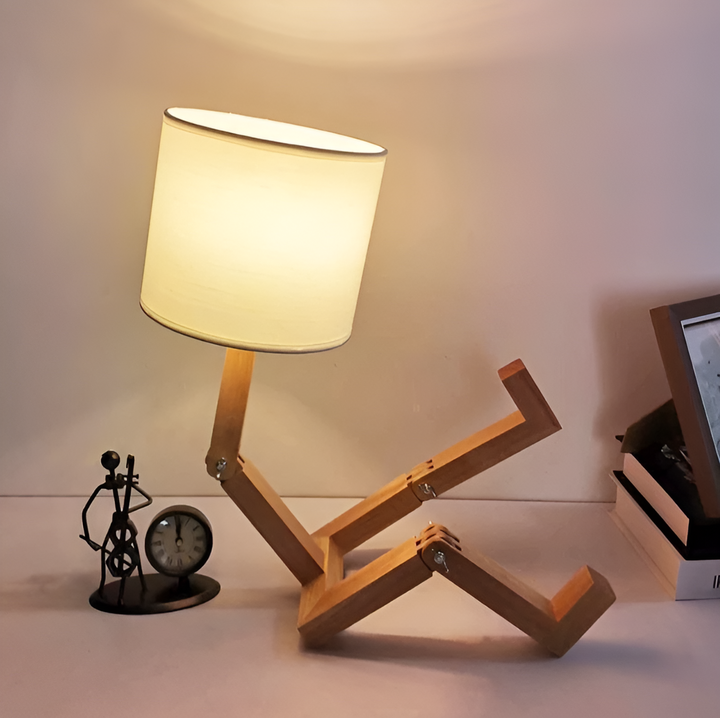 Flexible Robot Desk Lamp Made of Solid Wood – LumoBot | Stornfield