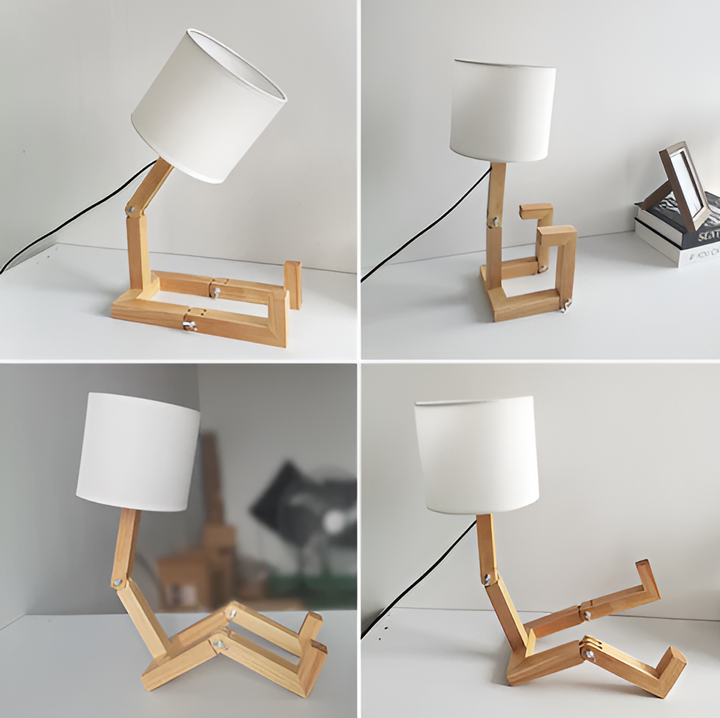 Flexible Robot Desk Lamp Made of Solid Wood – LumoBot | Stornfield