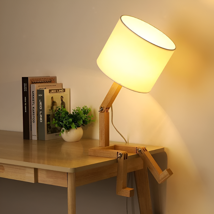 Flexible Robot Desk Lamp Made of Solid Wood – LumoBot | Stornfield