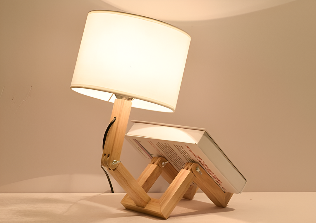 Flexible Robot Desk Lamp Made of Solid Wood – LumoBot | Stornfield