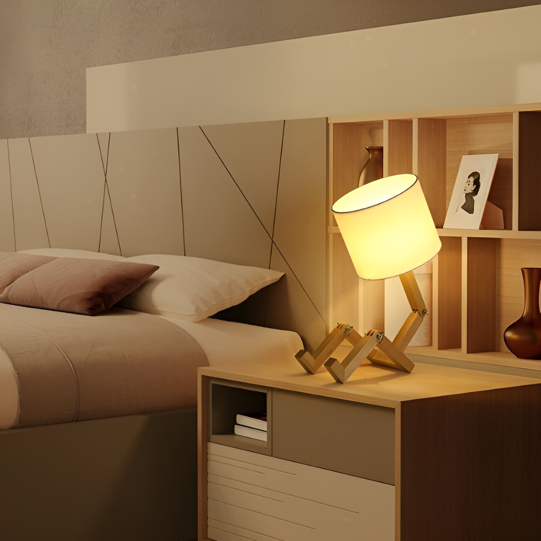 Flexible Robot Desk Lamp Made of Solid Wood – LumoBot | Stornfield