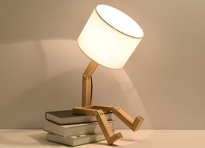 Flexible Robot Desk Lamp Made of Solid Wood – LumoBot | Stornfield