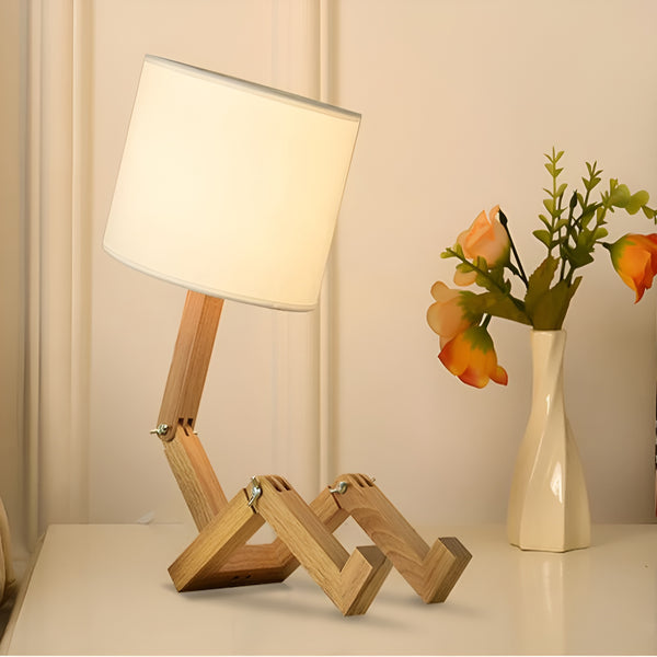 Flexible Robot Desk Lamp Made of Solid Wood – LumoBot | Stornfield