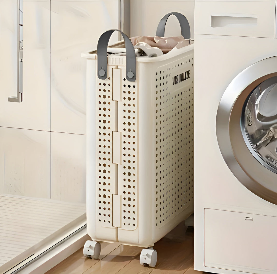 Laundry Basket with Wheels - FoldaStornfielde and Space-Saving | Practical for Household & Laundry Room | Stornfield