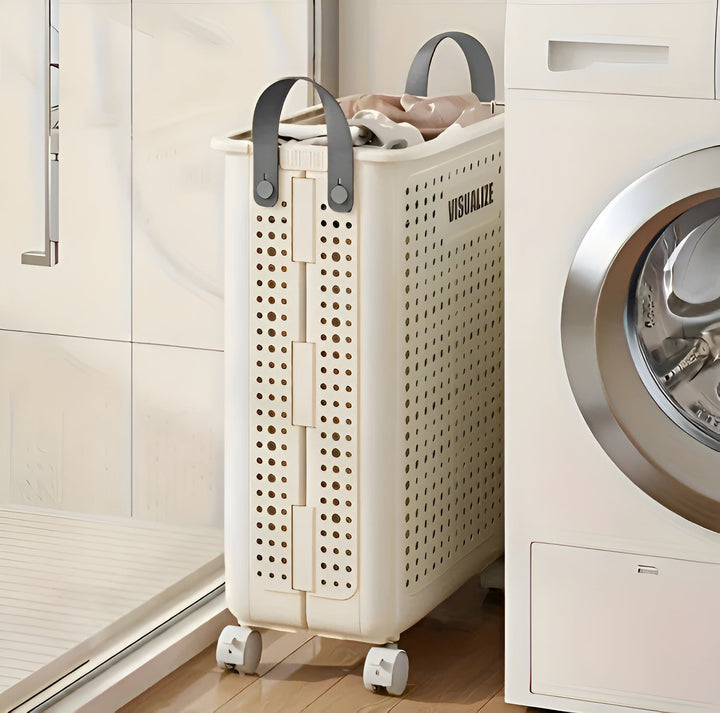 Laundry Basket with Wheels - FoldaStornfielde and Space-Saving | Practical for Household & Laundry Room | Stornfield
