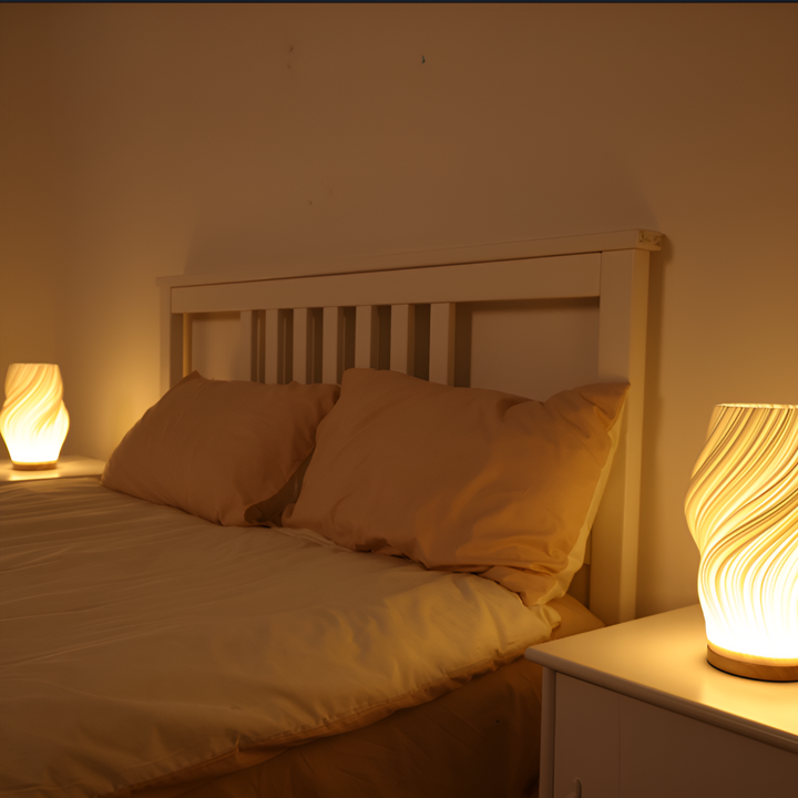 Stornfield | DreamWave - Modern Cream 3D Wavy Lamp with Sleek Metal Base