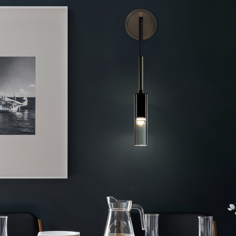 Minimalist Wall Lamp with Smoke Glass – Orvane | Stornfield
