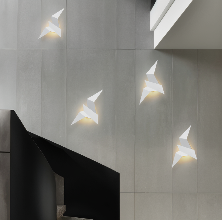 Stornfield | OriTori Wall Sconce - Geometric Origami Bird Wall Lamp - Japanese Style Wall Light Design