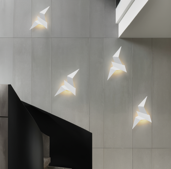 Stornfield | OriTori Wall Sconce - Geometric Origami Bird Wall Lamp - Japanese Style Wall Light Design