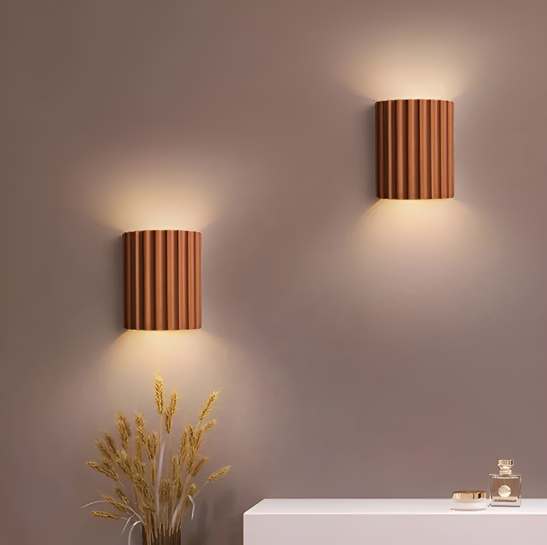 Stornfield | Striped Resin LED Wall Sconce for a Modern Nordic Ambiance