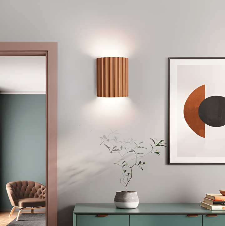 Stornfield | Striped Resin LED Wall Sconce for a Modern Nordic Ambiance
