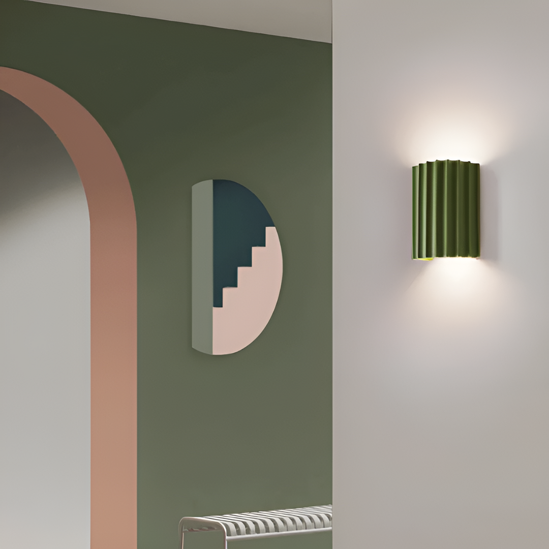 Stornfield | Striped Resin LED Wall Sconce for a Modern Nordic Ambiance