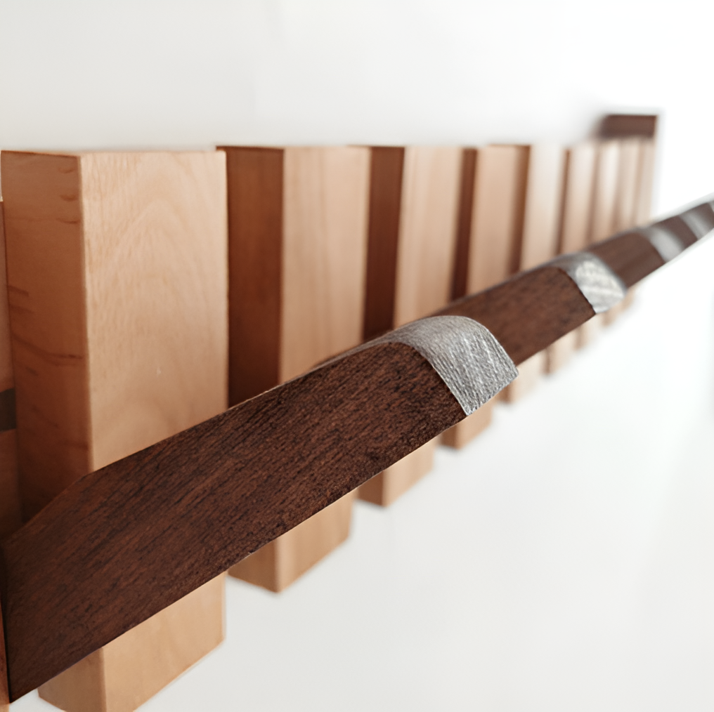 Stornfield | RetroHooks - Wooden Piano Wall Shelf with Magnetic Hooks