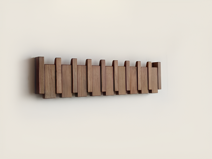 Stornfield | RetroHooks - Wooden Piano Wall Shelf with Magnetic Hooks