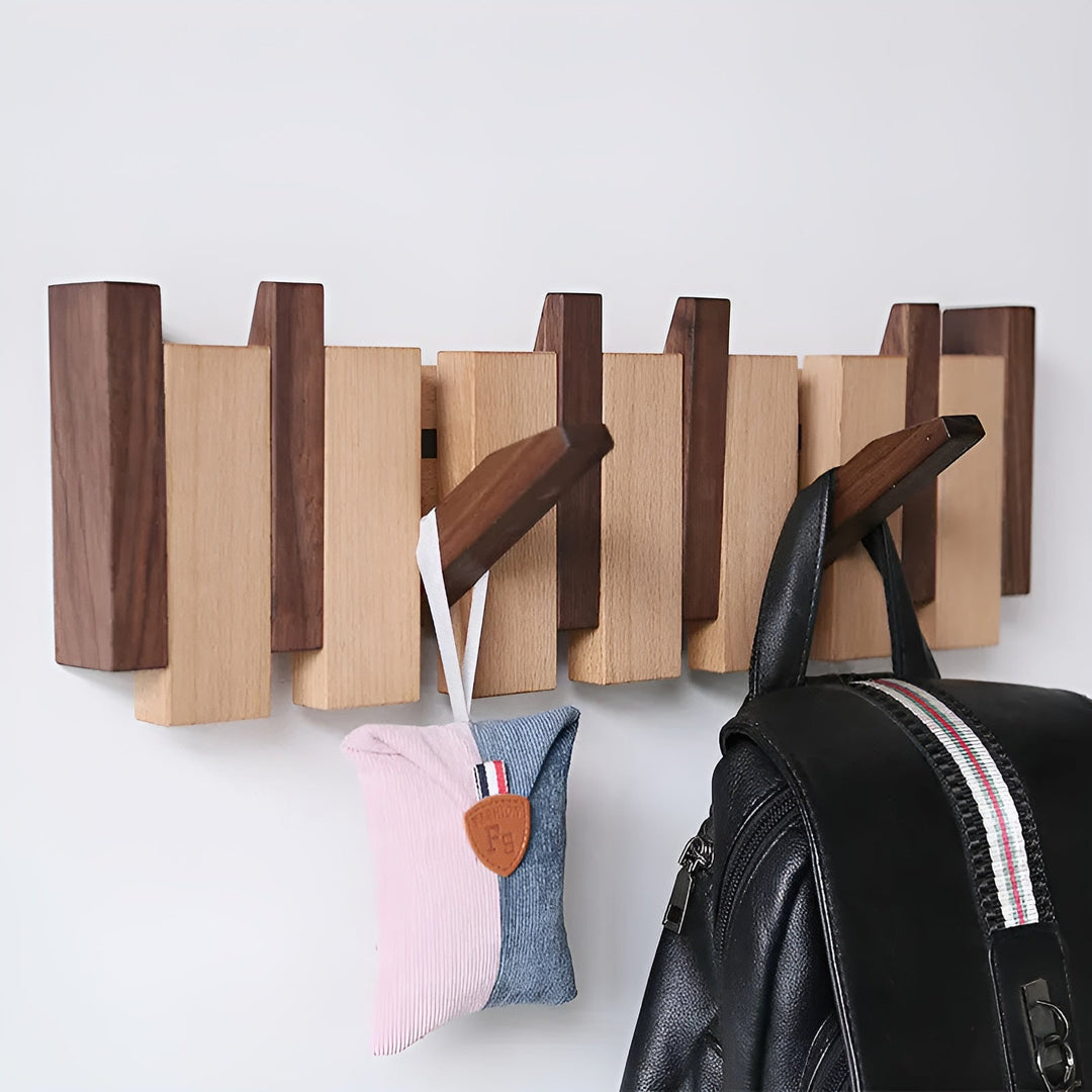Stornfield | RetroHooks - Wooden Piano Wall Shelf with Magnetic Hooks