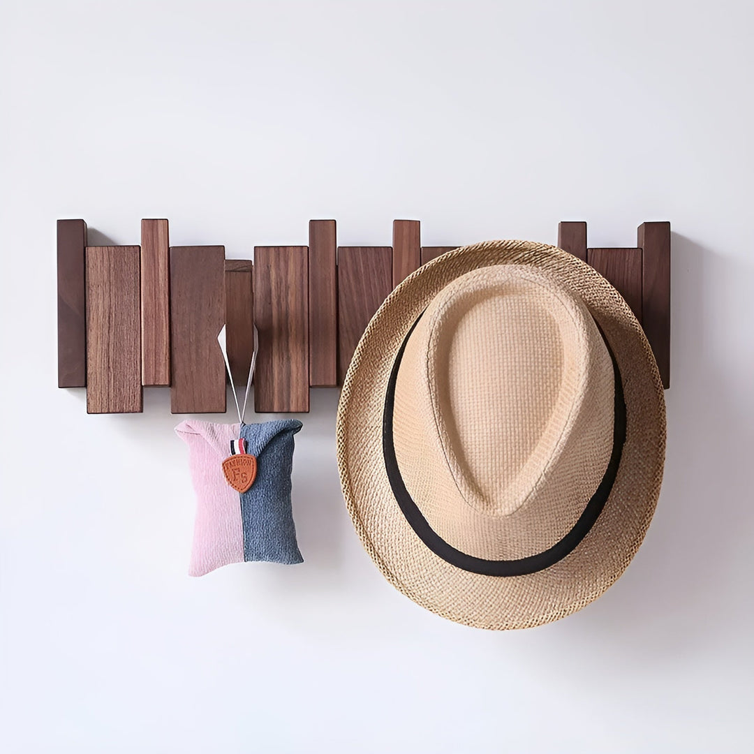 Stornfield | RetroHooks - Wooden Piano Wall Shelf with Magnetic Hooks