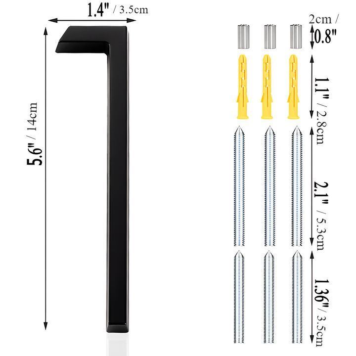 Stornfield | Full Black House Number - Modern House Number - House Number Sign