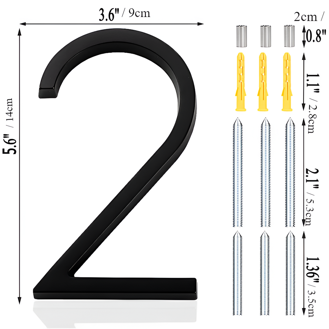 Stornfield | Full Black House Number - Modern House Number - House Number Sign