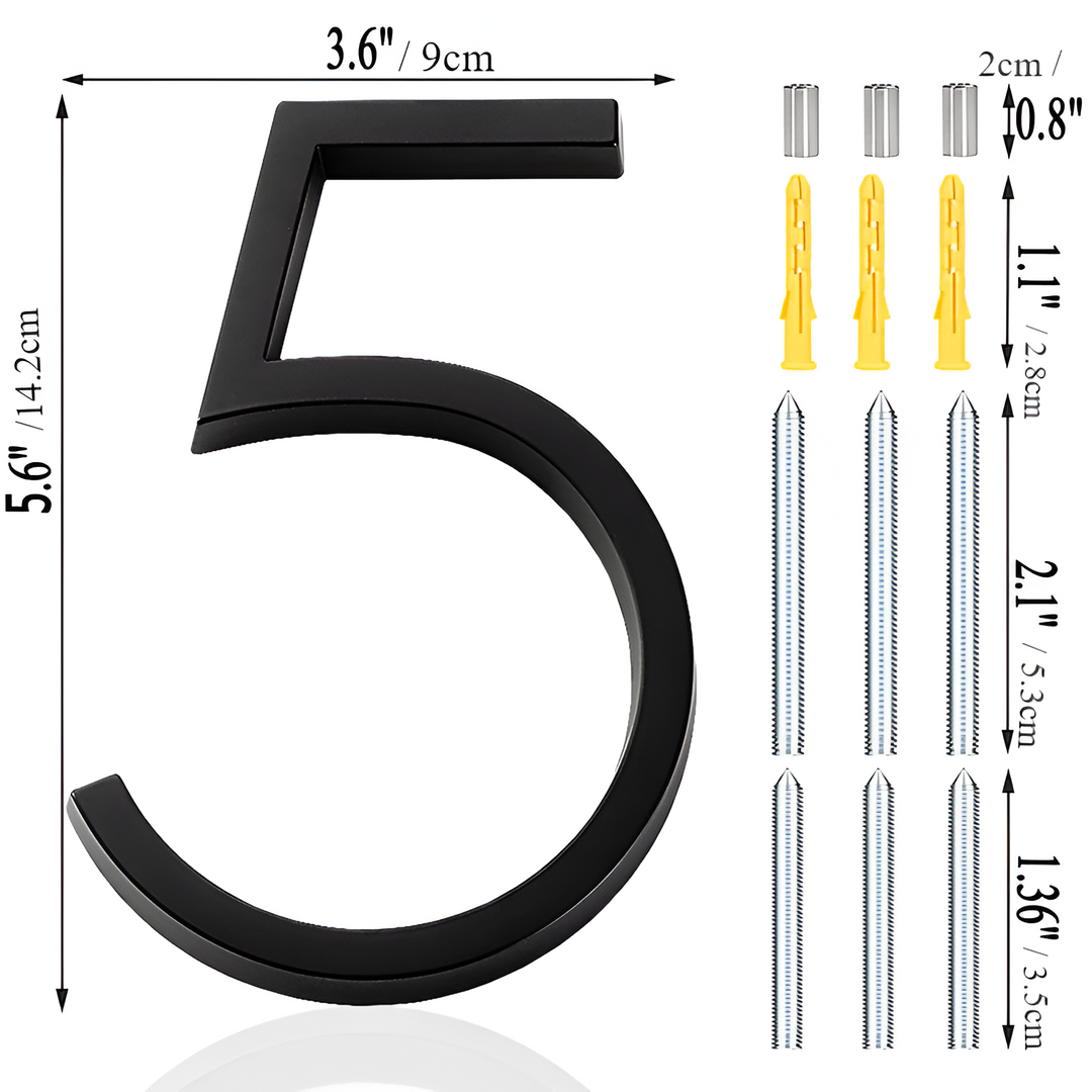 Stornfield | Full Black House Number - Modern House Number - House Number Sign