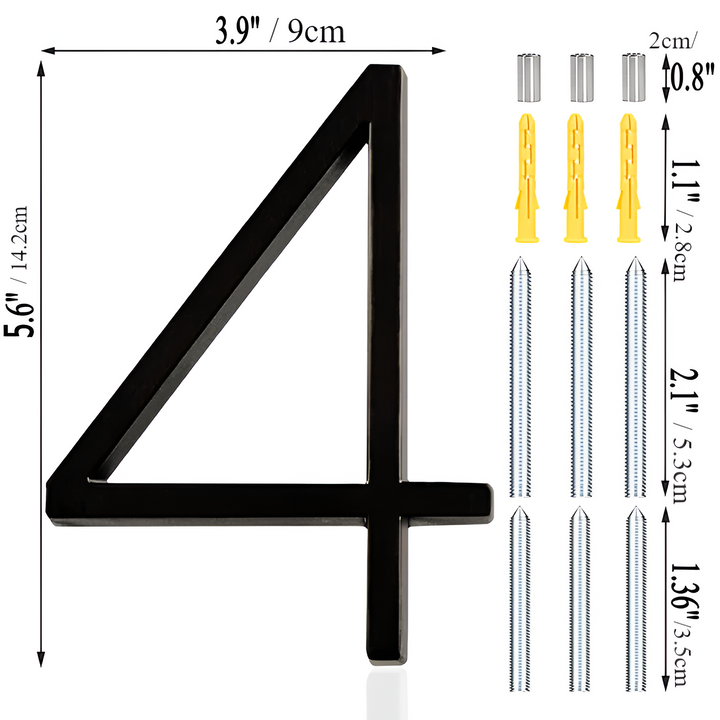 Stornfield | Full Black House Number - Modern House Number - House Number Sign