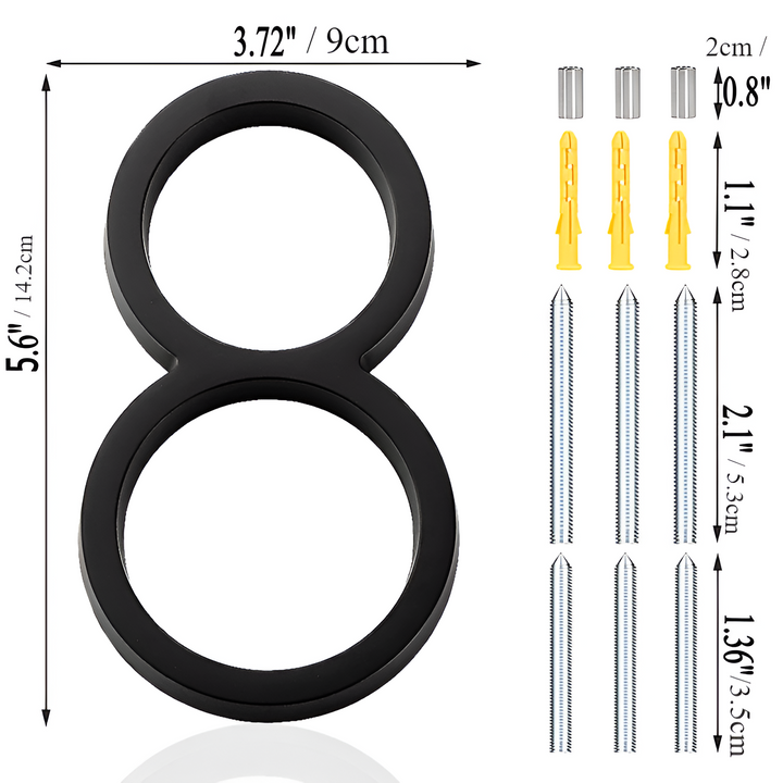 Stornfield | Full Black House Number - Modern House Number - House Number Sign