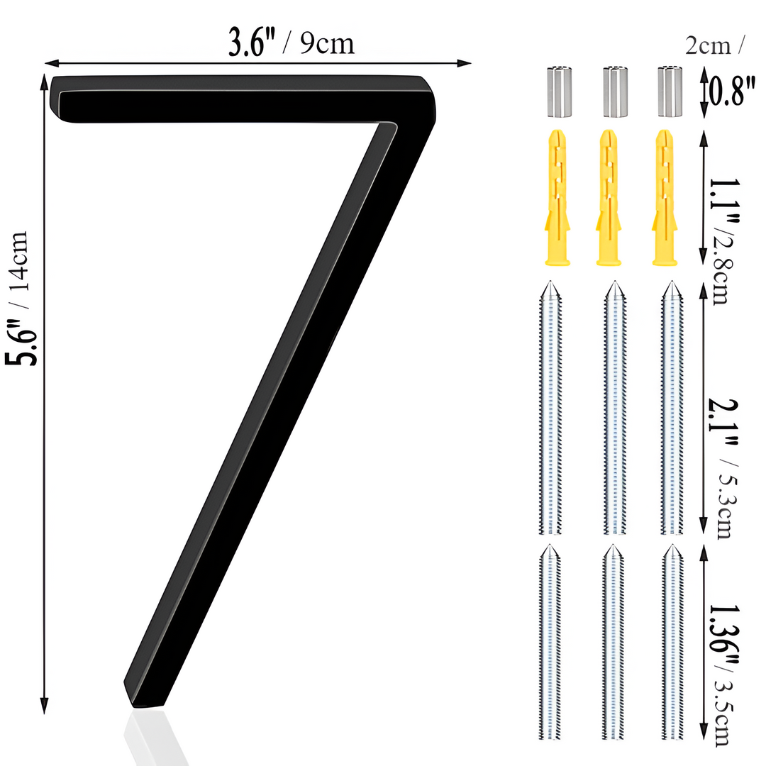 Stornfield | Full Black House Number - Modern House Number - House Number Sign