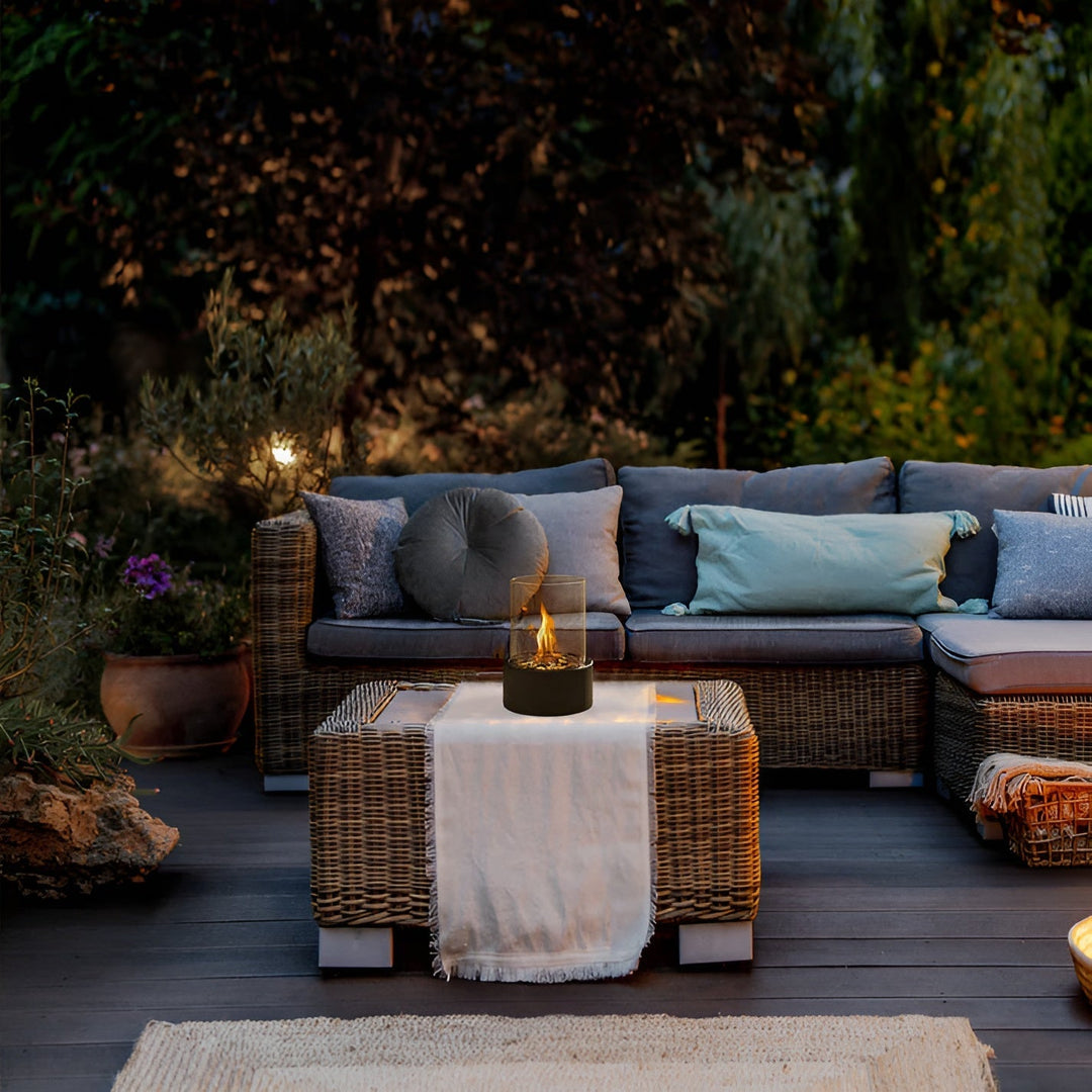 Stornfield | SleekFlame - Stylish Black Metal Tabletop Fireplace
