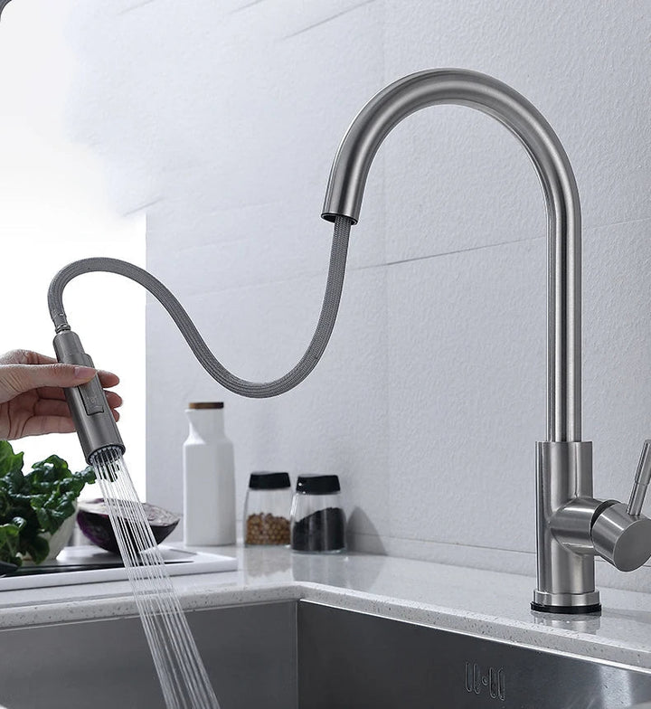 Stornfield | TouchTech Pull-Out Kitchen Tap – Sensor Touchless Mixer Tap with Flexible Spout | Modern Brass Faucet