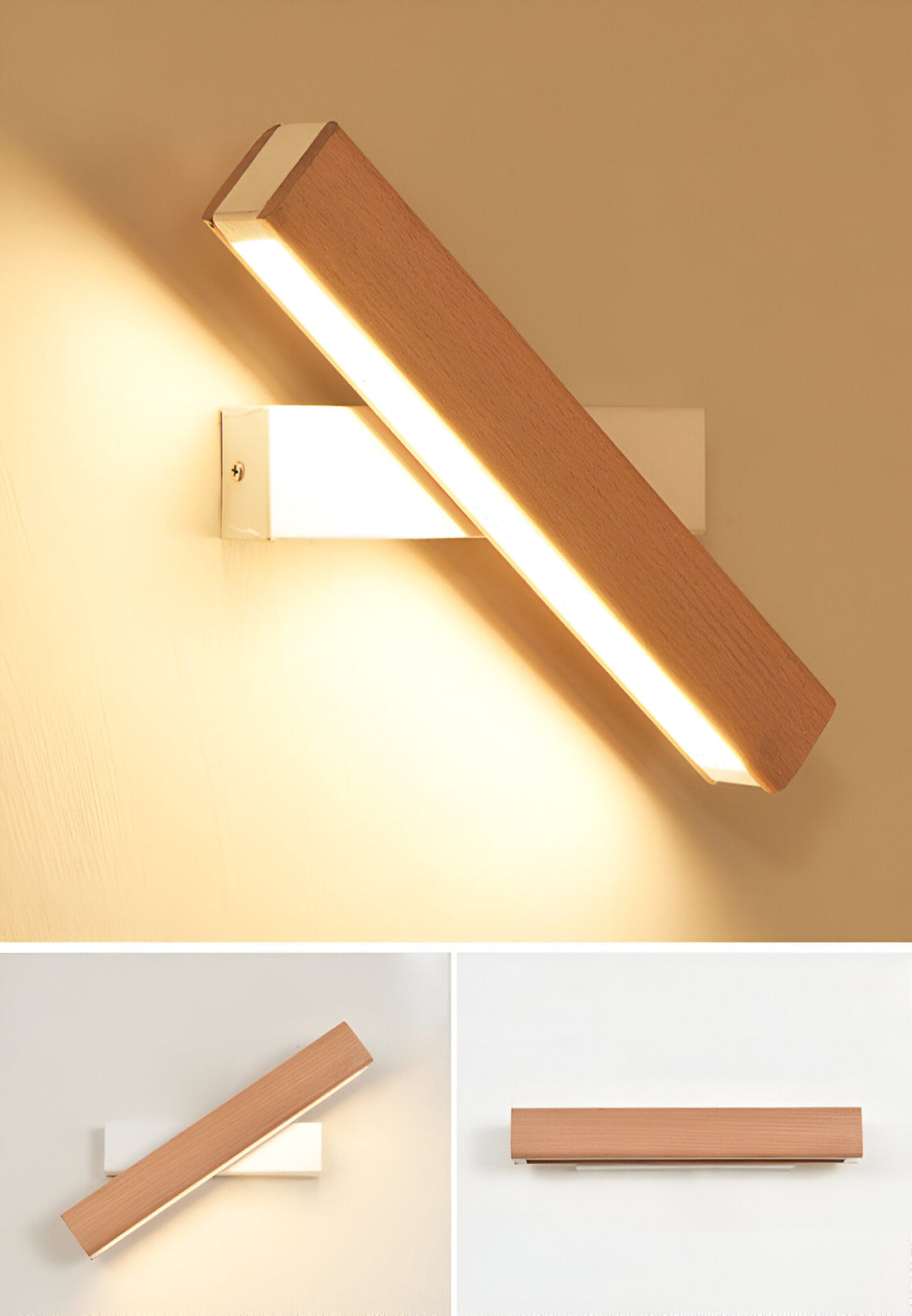 Stornfield | TwistLED Wall Lamp - 360° Rotatable Rectangular Wooden LED Wall Lamp