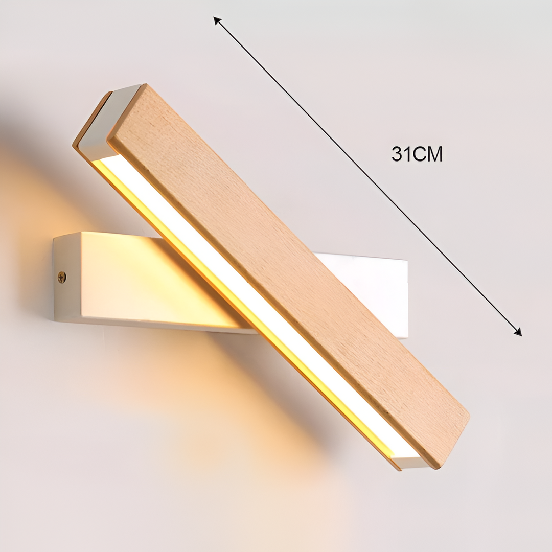 Stornfield | TwistLED Wall Lamp - 360° Rotatable Rectangular Wooden LED Wall Lamp