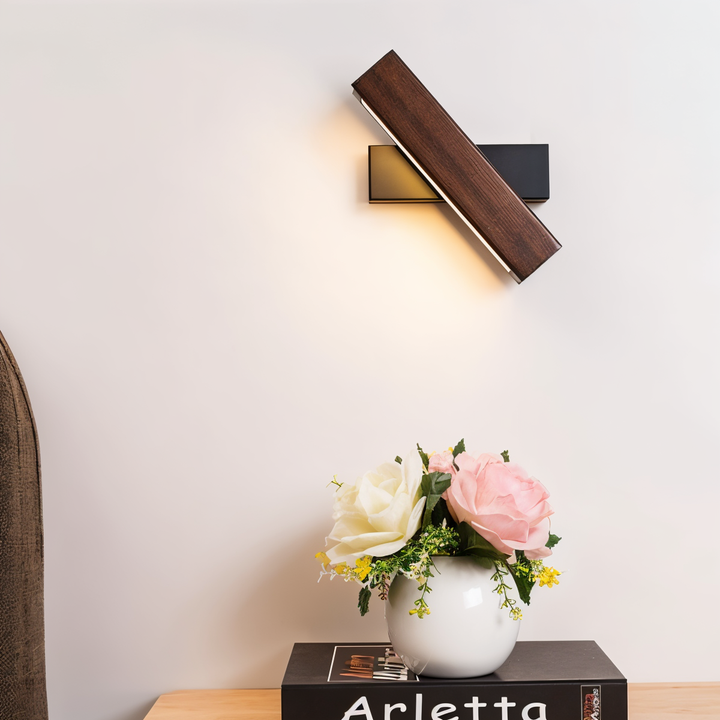 Stornfield | TwistLED Wall Lamp - 360° Rotatable Rectangular Wooden LED Wall Lamp