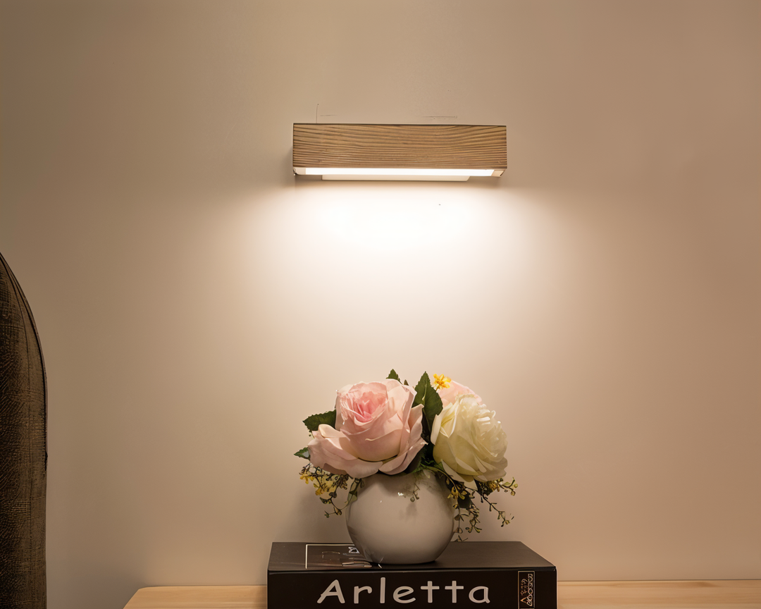 Stornfield | TwistLED Wall Lamp - 360° Rotatable Rectangular Wooden LED Wall Lamp