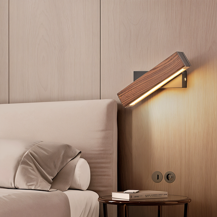 Stornfield | TwistLED Wall Lamp - 360° Rotatable Rectangular Wooden LED Wall Lamp