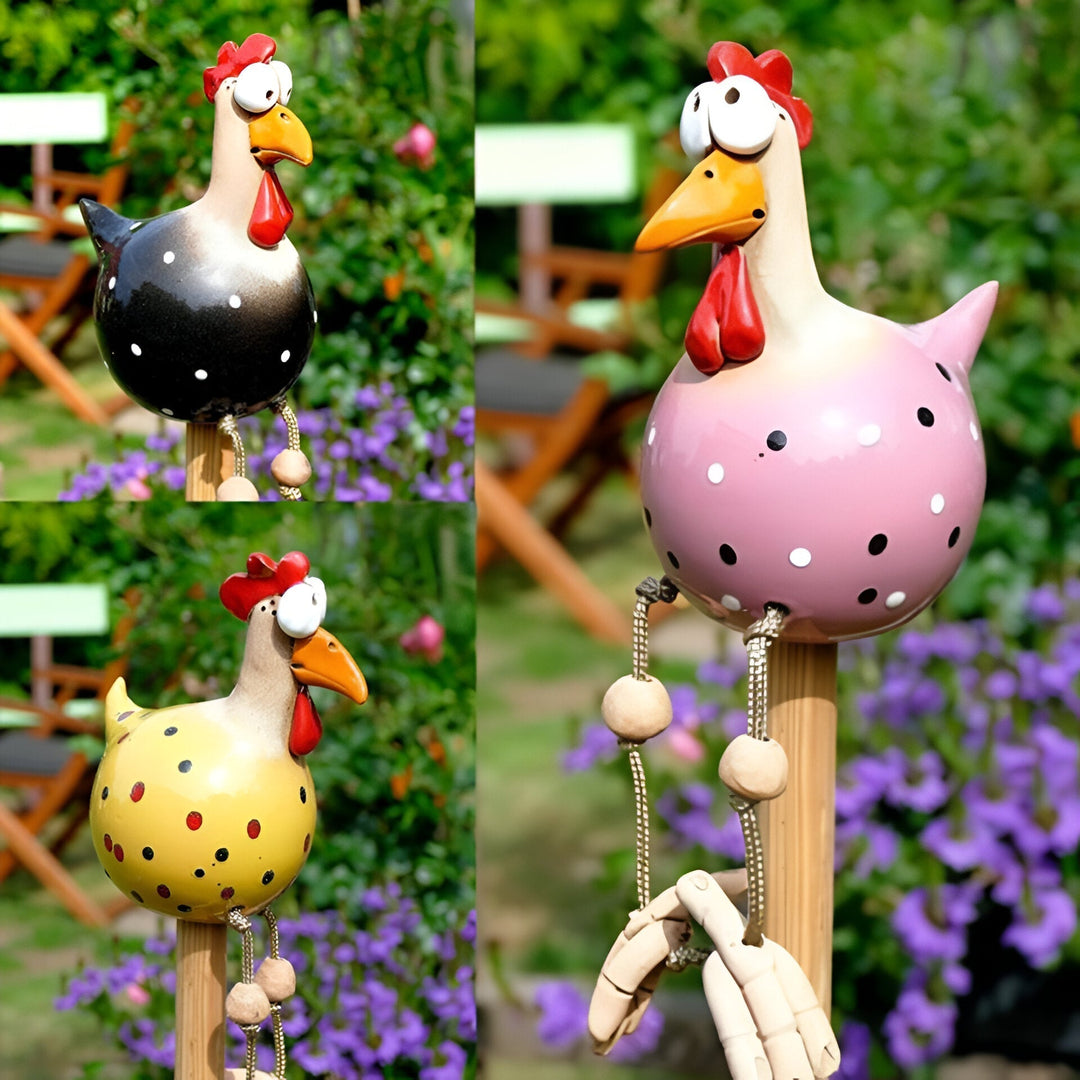 Stornfield | Large Eyes Chicken Statue - Weatherproof Resin Craft - Rooster Garden Statue