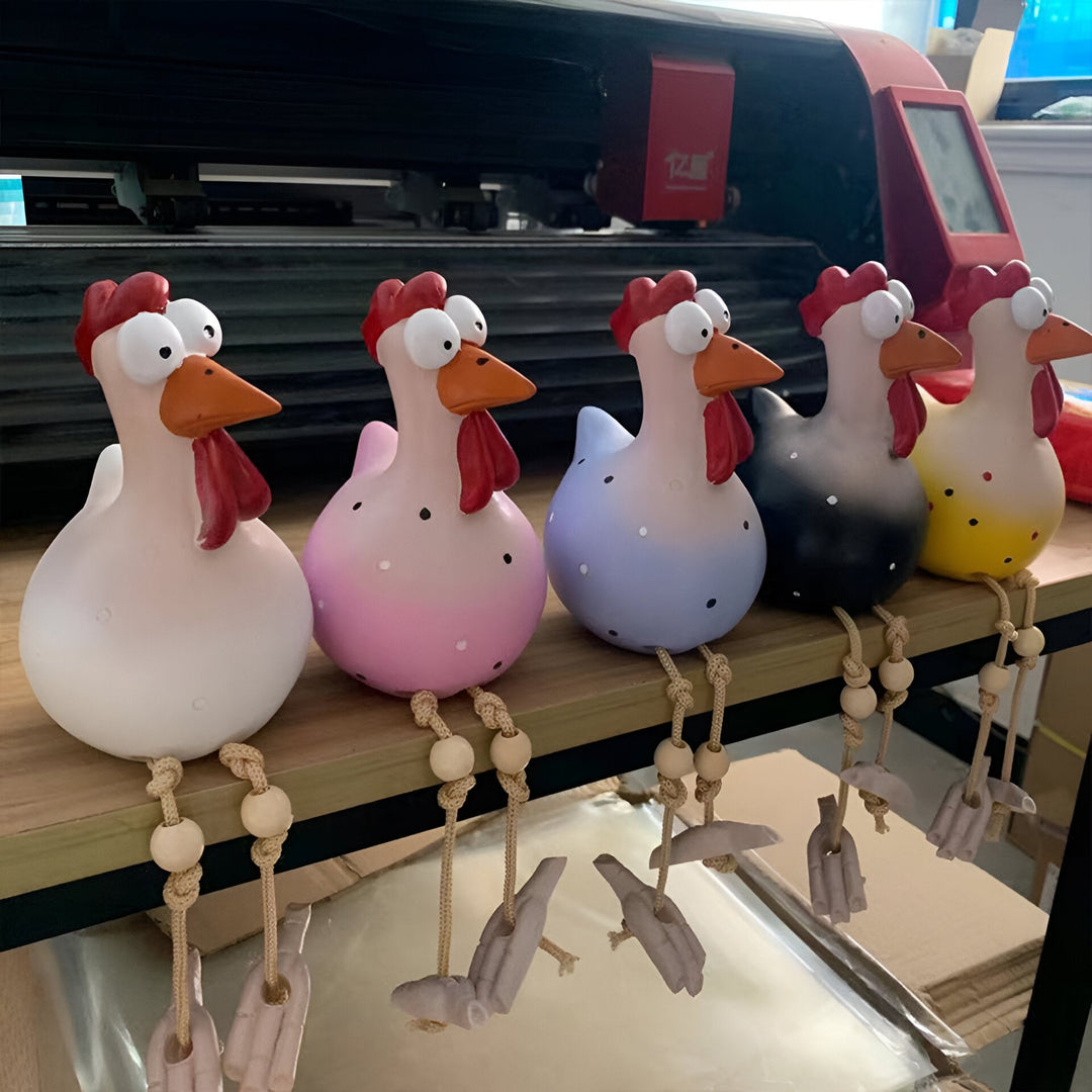Stornfield | Large Eyes Chicken Statue - Weatherproof Resin Craft - Rooster Garden Statue
