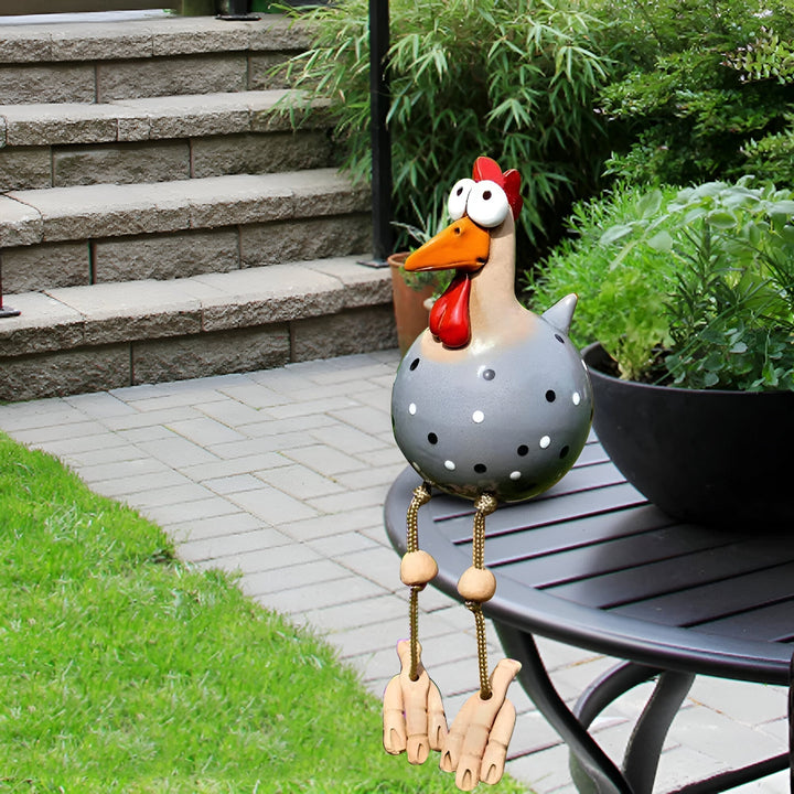 Stornfield | Large Eyes Chicken Statue - Weatherproof Resin Craft - Rooster Garden Statue