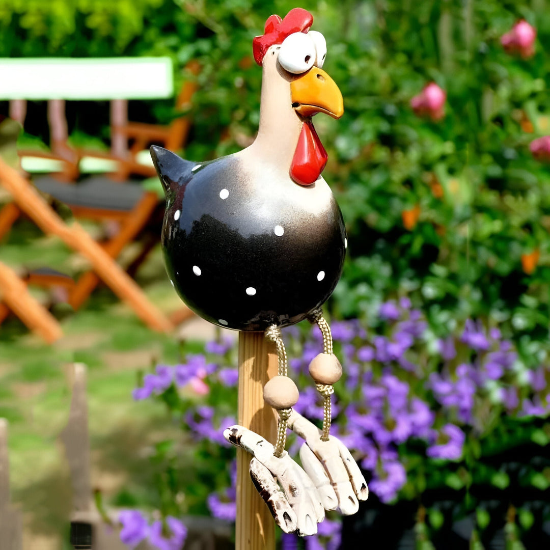 Stornfield | Large Eyes Chicken Statue - Weatherproof Resin Craft - Rooster Garden Statue