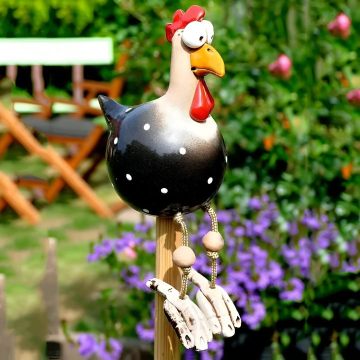 Stornfield | Large Eyes Chicken Statue - Weatherproof Resin Craft - Rooster Garden Statue