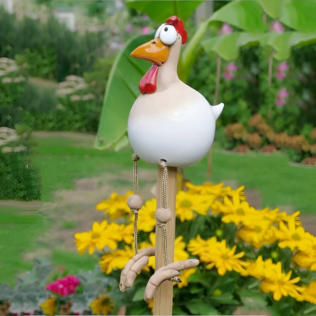 Stornfield | Large Eyes Chicken Statue - Weatherproof Resin Craft - Rooster Garden Statue