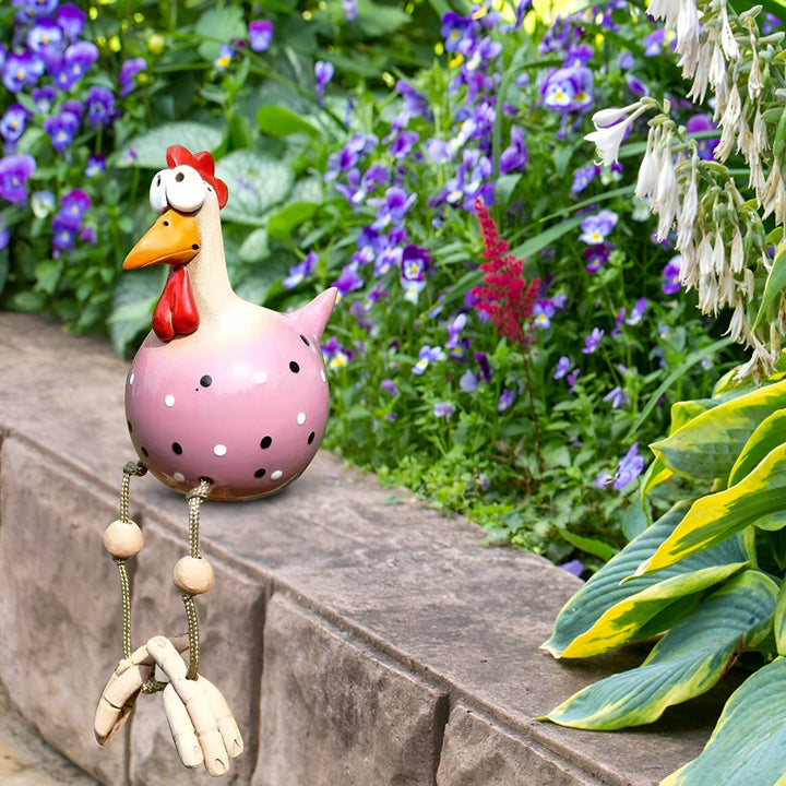 Stornfield | Large Eyes Chicken Statue - Weatherproof Resin Craft - Rooster Garden Statue