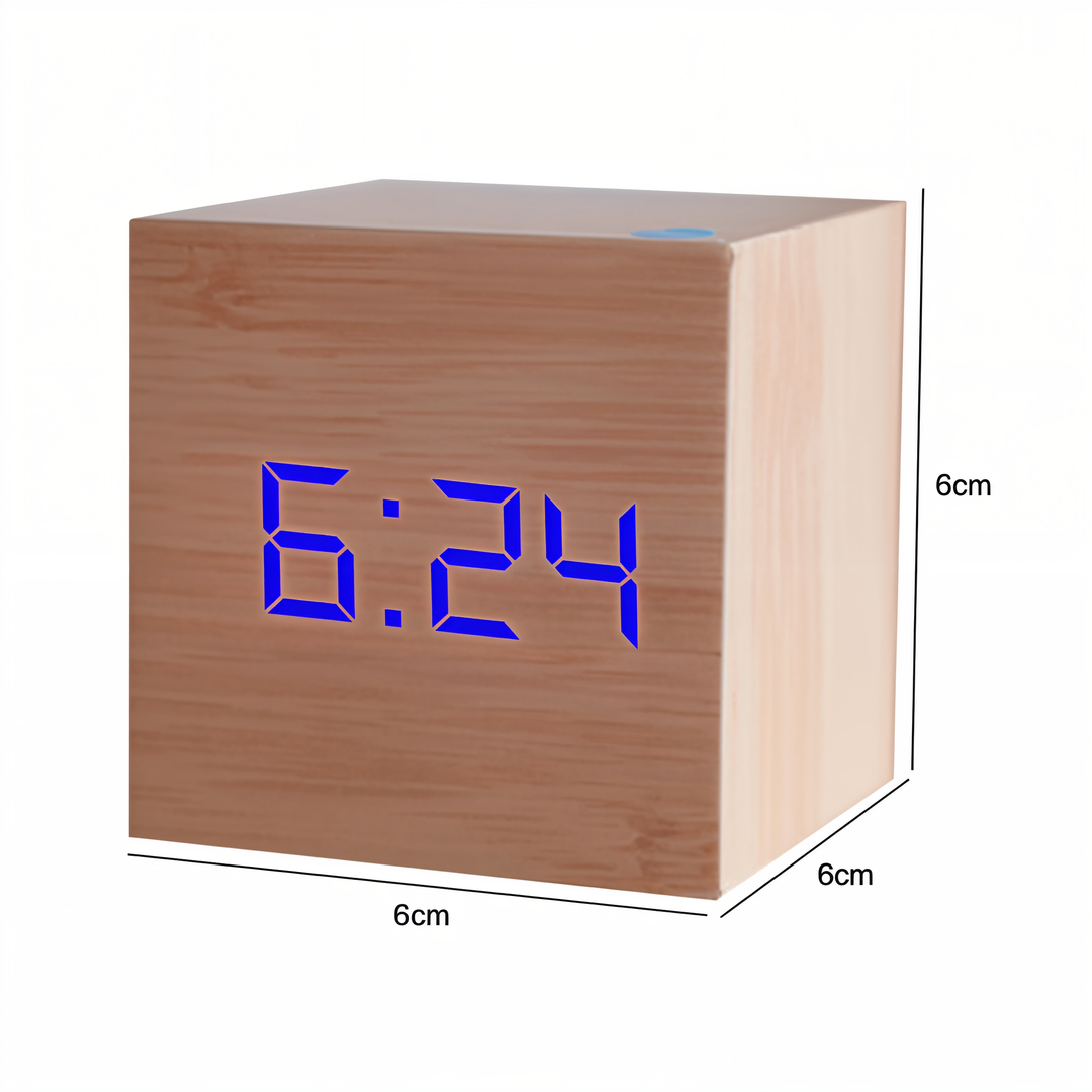 Stornfield | Digital LED Clock - Cube Clock - Wooden Clock
